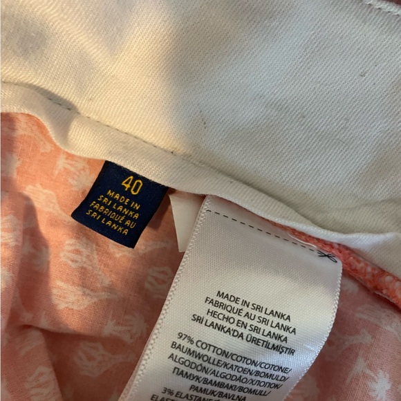 Polo Golf Ralph Lauren Classic Fit‎ Flat Front Shorts Orange Giraffe Print SZ 40 - Picture 5 of 6